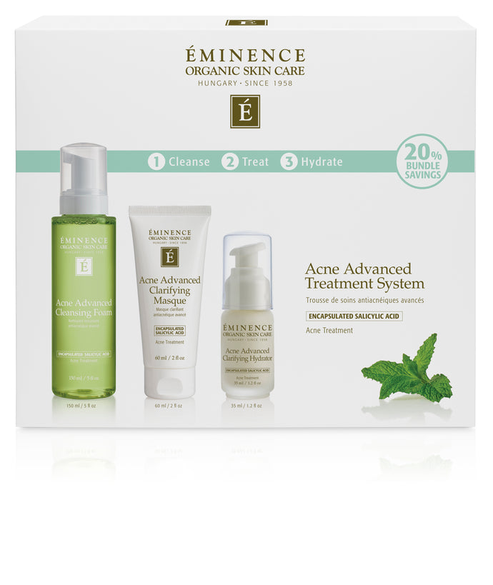 Eminence Organics Acne Advanced 3-Step Treatment System - SAVE 20%